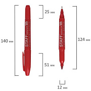Маркер перманентный двусторонний STAFF "Manager", наконечники 0,8 мм/2,2 мм